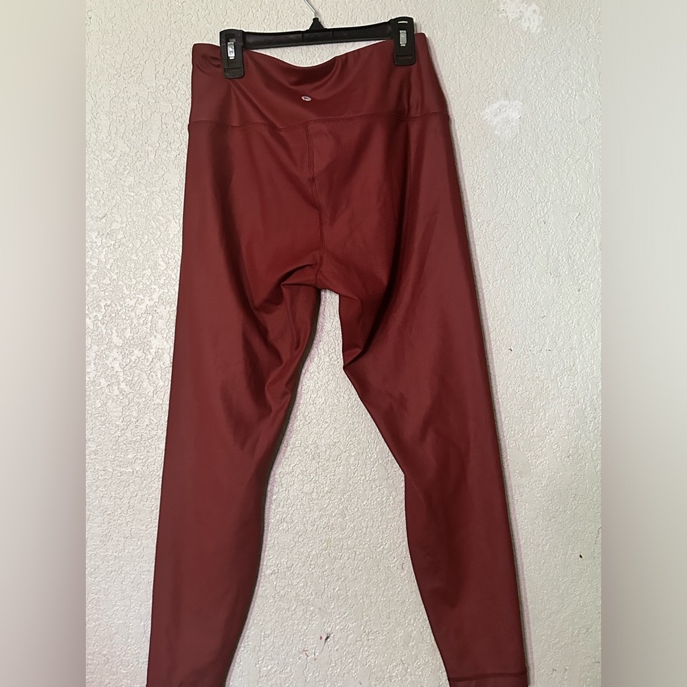 90 Degree By Reflex Womens High Waist High Shine Faux Leather Ankle Leggings M - Picture 5 of 5